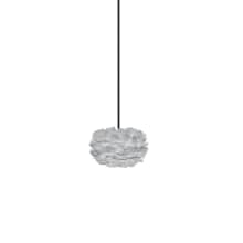 Eos 8" Feather Pendant in Light Grey