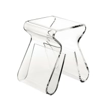 Magino 12" Wide Acrylic Accent Stool with Magazine Rack
