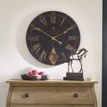 Bond Street 30" Round Vintage London Wall Clock with Cast Brass Details