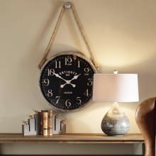 Bartram Vintage Antique 23' Round London Rope Hung Wall Clock