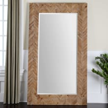 Demetria Oversized 44" x 74" Rustic Chevron Wood Frame Full Length Leaning Floor or Wall Mirror