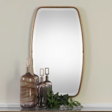 Canillo 36" X 21" Rectangular Rounded Edge Rustic Contemporary Antique Gold Vanity Bath Wall Mirror