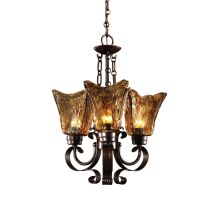 3 Light Single Tier Chandelier with Handmade Glass Shades from the Vetraio Collection
