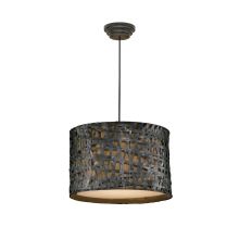 Alita 22" Wide Single Industrial Drum Pendant with Metal Weave Strap Shade