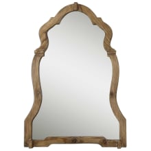 Agustin 43" X 20" Arched Wood Frame Rustic Large Cathedral Vanity Bathroom Wall Mirror