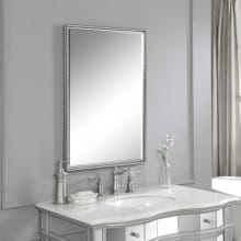 Sherise 31" X 21" Beaded Frame Elegant Vanity Bathroom Wall Mirror