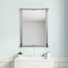 Adara 36" x 24" Modern Vanity Bath Wall Mirror with Floating Frame and Glass Columns