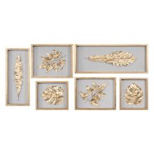 Six Piece Leaf Wall Decor Set from the Golden Leaves Collection