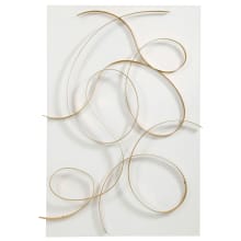 Freehand 60" x 44" Frameless White and Gold Scrolled Metalwork Wall Art