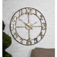Delevan 32" Rustic Farmhouse Hand-Forged Metal Wall Clock