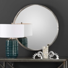 Ohmer 40" Round Contemporary Wire Framed Large Wall Mirror