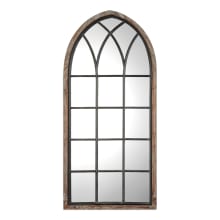 Montone 63" x 30" Rustic Farmhouse Cathedral Arched Window Pane Decorative Mirror