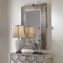 Siringo 25" x 37" Rustic Farmhouse Reclaimed Wood Framed Vanity Powder Room Wall Mirror
