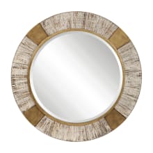 Reuben 40" Diameter Wood Framed Beveled Wall Mirror