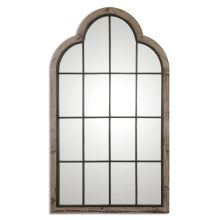 Gavorrano 80" x 48" Oversized Rustic Arched Window Pane Leaning Floor or Wall Mirror