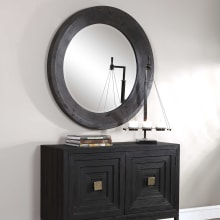 Frazier Oversized 40" Round Industrial Style Porthole Inspired Beveled Wall Mirror