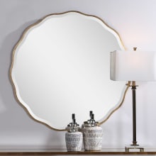 Aneta 42" Round Scalloped Edge Elegant Large Wall Mirror