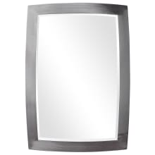 Haskill 35" x 24" Transitional Industrial Brushed Nickel Vanity Bathroom Wall Mirror