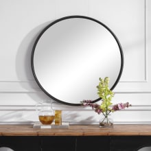 Belham 35" Round Iron Framed Contemporary Bathroom Mirror
