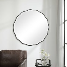 Aneta 42" Diameter Contemporary Circular Wood Framed Bathroom Wall Mirror