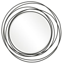 Whirlwind 39-3/8" x 39-3/8" Circular Flat Iron Framed Accent Mirror