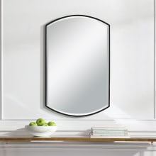Shield 38" x 24" Framed Contemporary Vanity Bathroom Mirror with Beveled Edge