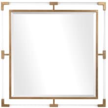Balkan 40" x 40" Square Beveled Acrylic, Iron Framed Accent Mirror