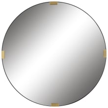 Clip 42-1/2" Diameter Circular Flat Iron and MDF Accent Mirror