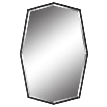 Facet 35-3/8" x 24" Geometric Beveled Iron and MDF Accent Mirror