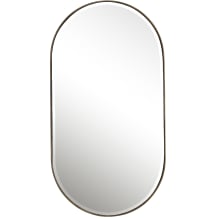 Lago 40" x 21-1/4" Oval Beveled Iron Accent Mirror