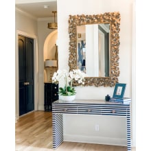 Capulin 54" X 38" Urban Industrial Gold Abstract Frame Large Bathroom Vanity Wall Mirror