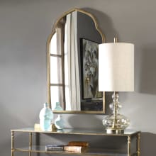 Kenitra 40" x 24" Arched Moroccan Inspired Antique Gold Vanity Bath Wall Mirror