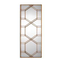 Kennis 70" x 29" Oversized Art Deco Full Length Leaning Floor or Wall Mirror in Antique Gold