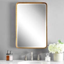Crofton 30" X 20" Rectangular Deep Frame Gold Vanity Bathroom Wall Mirror