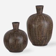Islander 16" Tall Terracotta and Bamboo Vase