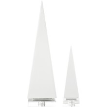 Great Pyramids 19-1/4" Tall Ceramic and Crystal Abstract Table Statue - Set of 2