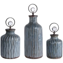 Mathias Set of Three Crystal and Metal Decorative Bottles