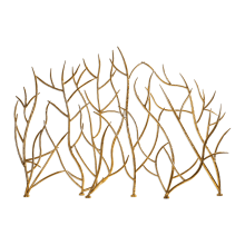 Gold Branches 48 Inch Wide Iron Fire Screen by Jim Parsons