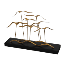 Flock of Seagulls 24 Inch Wide Metal Bird Statue by Jim Parsons
