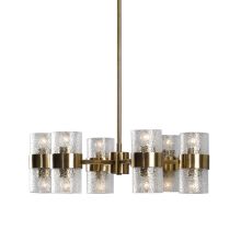 Marinot 12 Light 26" Wide Single Tier Chandelier with Textured Glass Shades