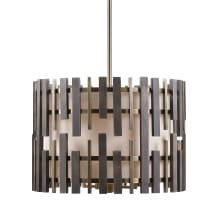 Myers 21" Wide Urban Wood Cage Accent 4 Light Single Pendant with Interior Shade by Kalizma Home