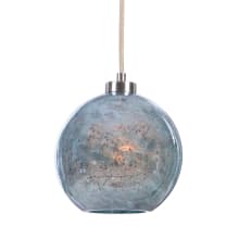 Gemblue 9" Wide Coastal Contemporary Crackled Stone Glass Sphere Single Pendant by Kalizma Home