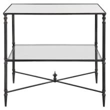 Henzler 26" Wide Glass and Iron End Table