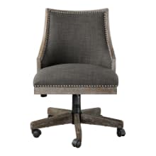 Aidrian 22 Inch Wide Wood Frame Office Chair with Nailhead Trim by Matthew Williams
