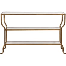 Deline 13-7/8" Long Glass and Iron Console - Sofa Table