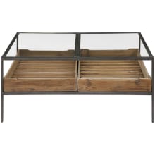 Silas 30" Long Iron and Pine Wood Coffee Table