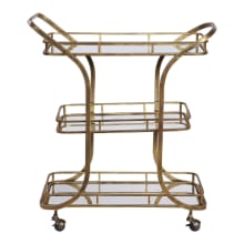 Stassi 33" Wide 3 Shelf Iron Serving Cart with Casters