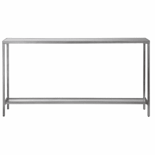 Hayley 60" Long Glass Top Metal Console Table