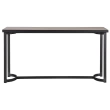 Basuto 62" Long Oak Veneer Top Iron Lodge Style Console Table