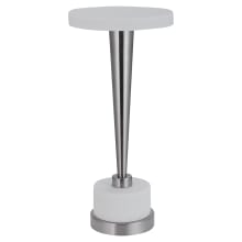 Masika 11" Diameter Resin Top Stainless Steel Side Table
